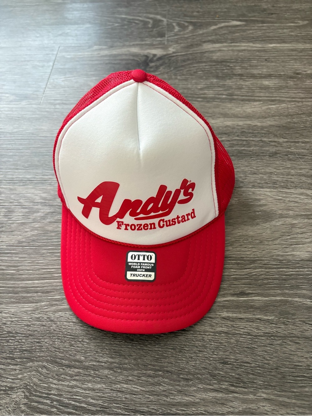 Andy’s Red and White Trucker Hat